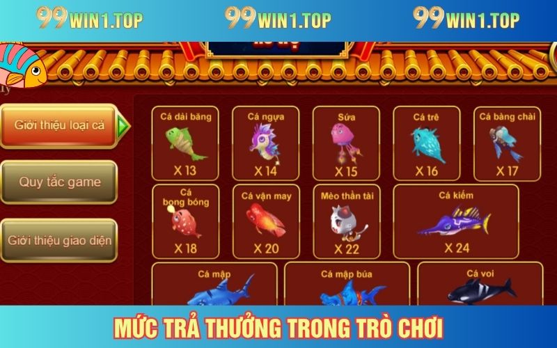 Mức trả thưởng trong trò chơi 